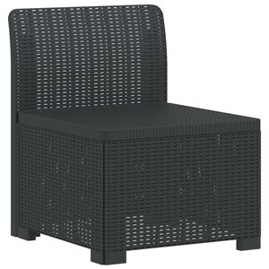 vidaXL 1-vietīgs dārzs dīvāns Rattan izskatā PP Antracīta