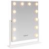 vidaXL LED tualetes spogulis Balts 44 x 10 x 53 cm Stikls un tērauds