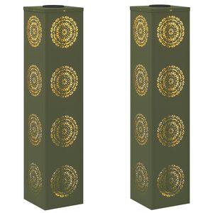 vidaXL Saules LED ceļa gaisma 2 gab. Silti balts 18 x 18 x 80 cm