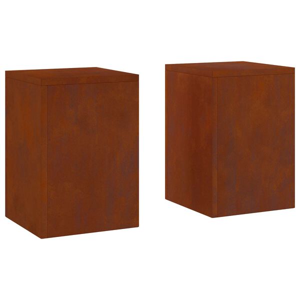 vidaXL Augu statīvs 2 pcs Rūsa 24 x 24 x 35 cm Novecināts tērauds