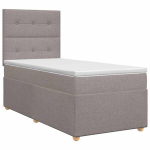 vidaXL Kontinentālā gulta ar matraci Pelēkbrūna 80 x 200 cm Audums