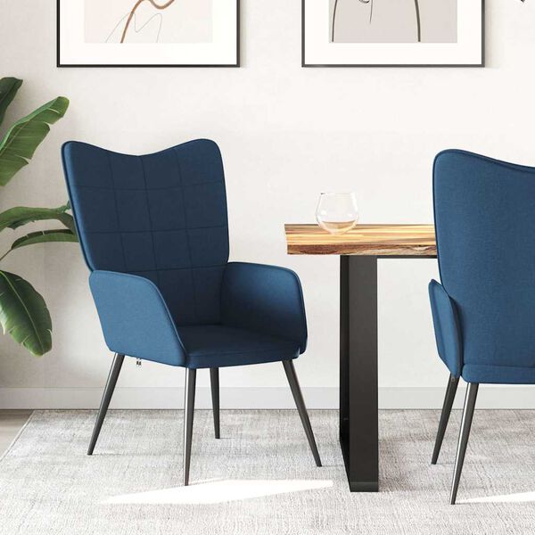 vidaXL atpūtas krēsls, zils audums