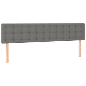 vidaXL gultas galvgaļi, tum&scaron;i pelēks, 180x5x78/88 cm, audums