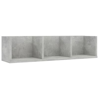 vidaXL CD sienas plaukts, betonpelēks, 75x18x18 cm, skaidu plāksne