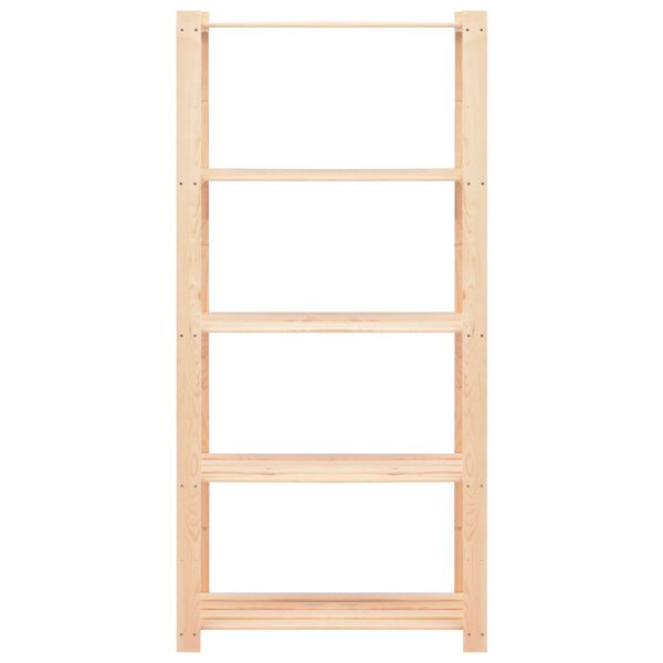 vidaXL 5-līmeņu glabā&scaron;anas plaukti, 3 gab., 80x38x170 cm, priedes koks