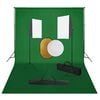 vidaXL fotostudijas komplekts &ndash; gaismas izkliedētāji, foni, reflektori