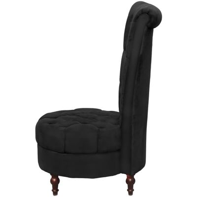 vidaXL atpūtas krēsls ar augstu atzveltni, melns audums