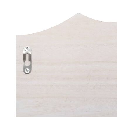 vidaXL sienas drēbju pakaramais, balts, 50x10x23 cm, koks