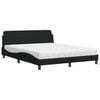 vidaXL gulta ar matraci, Dover, melns, 160x200 cm, audums