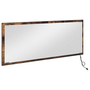 vidaXL Spogulis Dūmaka ozols 90 x 8,5 x 37 cm Inženierijas koks