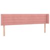 vidaXL gultas galvgalis ar LED, 183x16x78/88 cm, rozā samts