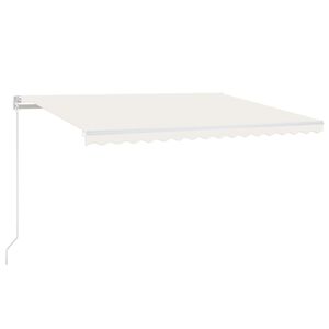 vidaXL izvelkama markīze ar LED, 450x300 cm, manuāla, krēmkrāsas