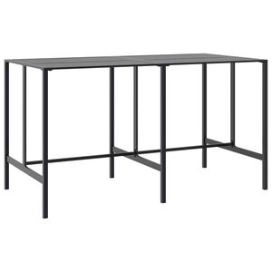 vidaXL bāra galds, melns, 200x100x110 cm, pulverkrāsots tērauds