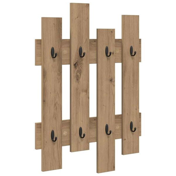 vidaXL Sienas pakaramais ar uzglabā&scaron;anu amatnieku ozola 60 x 3 x 82 cm