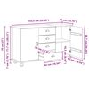 vidaXL Puse ar atvilktni ASKIM 133,5 x 40 x 79 cm Priedes masīvkoks
