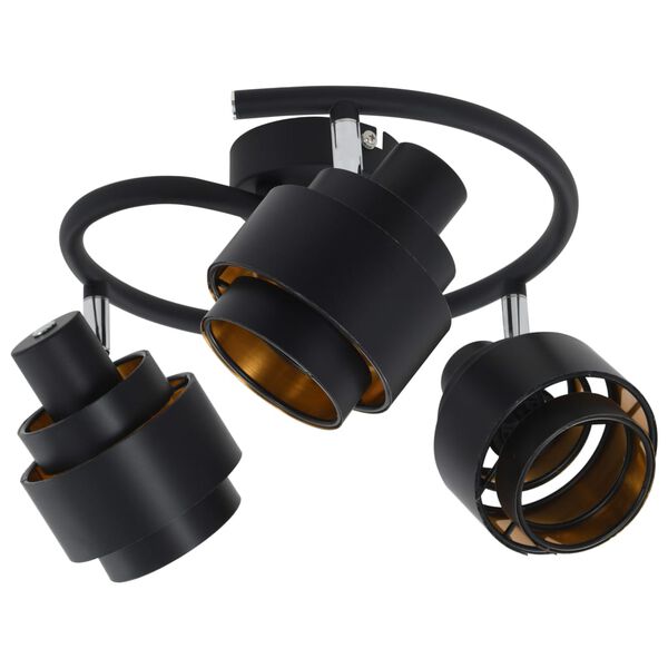 vidaXL lampa, trīsvirziena gaisma, melna, E14