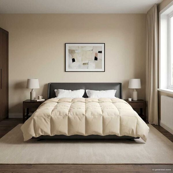 vidaXL Ziemas gultas sega Tiltiņ&scaron; Krēmkrāsa 200 x 200 cm Mikro&scaron;ķiedra