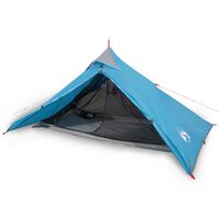 vidaXL kempinga telts, tipi, 1 personai, zila, ūdensnecaurlaidīga