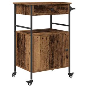 vidaXL Virtuves ratiņ&scaron; Vecs koks 56 x 43 x 89,5 cm Inženierijas koks