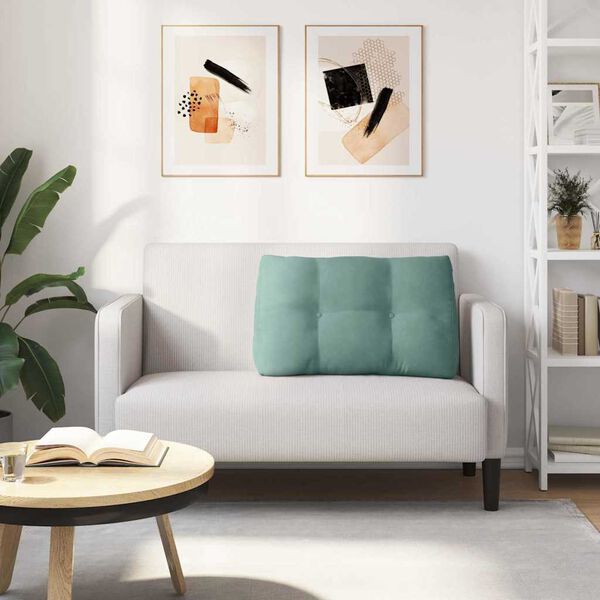 vidaXL Atpakaļ spilvens Jūras zaļa 80 x 24 x 50 cm Samts