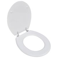 vidaXL tualetes poda sēdeklis ar vāku, MDF, vienkāršs dizains, balts