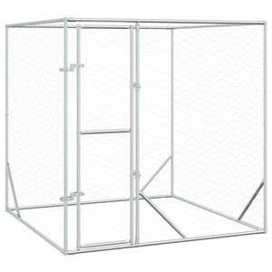 vidaXL suņu voljērs, sudraba krāsā, 2x2x2 m, cinkots tērauds