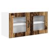 vidaXL Sienas stikla skapis PORTO Vecs koks 80 x 31 x 40 cm
