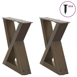 vidaXL kafijas galdiņa kājas, 2 gab., dabīgs tērauds, 30x(30-31,3) cm, tērauds