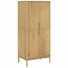 vidaXL skapis FLORO, vaska brūns, 77x53x171 cm, priedes masīvkoks