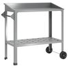 vidaXL Podiņu galds ar riteņiem Sudraba 96 x 50 x 89 cm