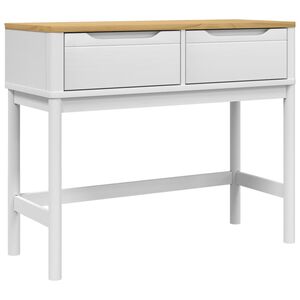 vidaXL konsoles galdiņ&scaron; FLORO, balts, 89,5x36,5x73 cm, priedes koks