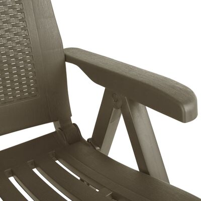 vidaXL atgāžami dārza krēsli, 2 gab., brūna plastmasa