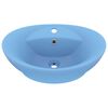 vidaXL izlietne, 58,5x39 cm, ovāla, matēta gaiši zila keramika