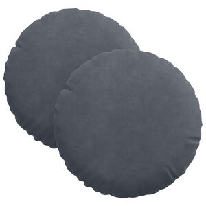 vidaXL Sēdvietas spilventiņi 2 gab. Samts Tum&scaron;i pelēks &Oslash;30 x 13 cm