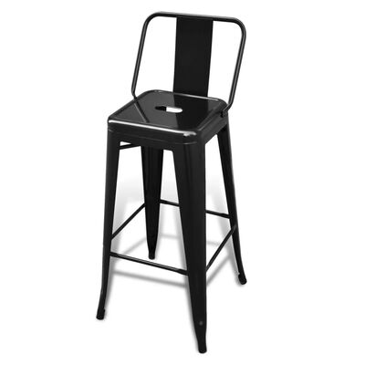 vidaXL bāra krēsli, 4 gab., melns tērauds