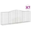 vidaXL arkveida gabiona grozi, 7 gb., 400x50x140/160cm, cinkota dzelzs