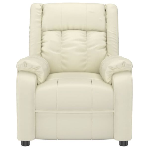 vidaXL elektrisks masāžas krēsls, krēmkrāsas mākslīgā āda