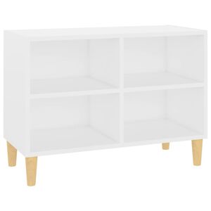 vidaXL TV skapītis ar koka kājām, balts, 69,5x30x50 cm