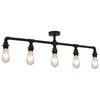 vidaXL griestu lampa, melna, 5 x E27 spuldzes