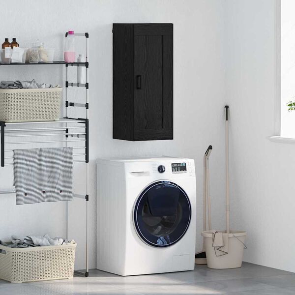 vidaXL Sienas skapis Melns ozolkoks 34,5 x 34 x 90 cm