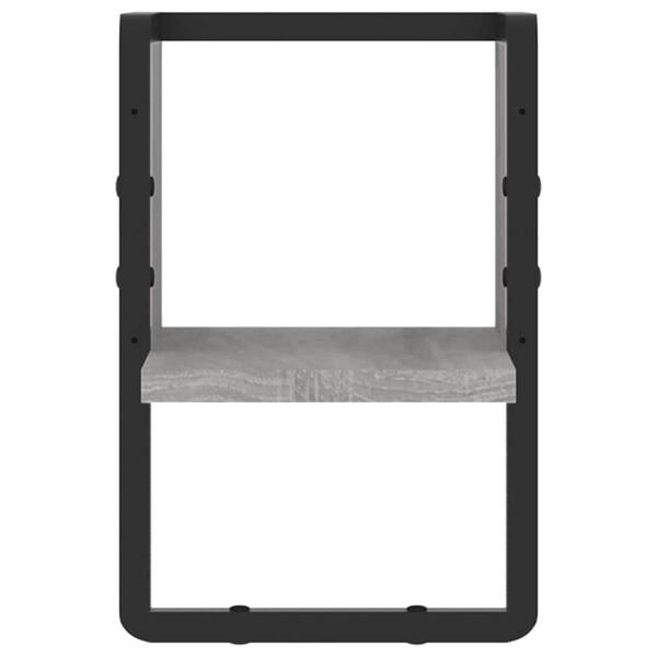 vidaXL sienas plaukts ar stieni, pelēks, 20x25x30 cm