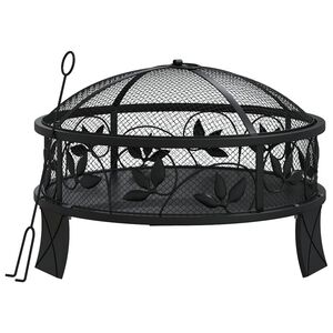 vidaXL ugunskura trauks ar kruķi, 50 cm, XXL izmērs, tērauds