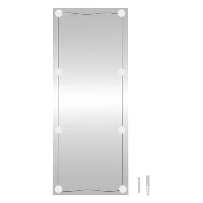 vidaXL sienas spogulis ar LED gaismām, 40x100 cm, stikls, taisnstūra