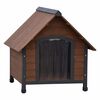 @Pet suņu māja ar plastmasas atlokiem Rustique, brūna, 76x76x72 cm