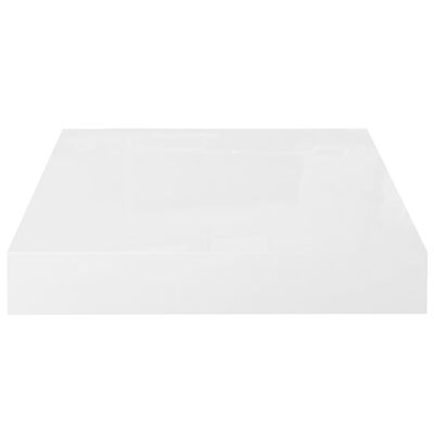 vidaXL sienas plaukti, 4 gab., spīdīgi balti, 23x23,5x3,8 cm, MDF