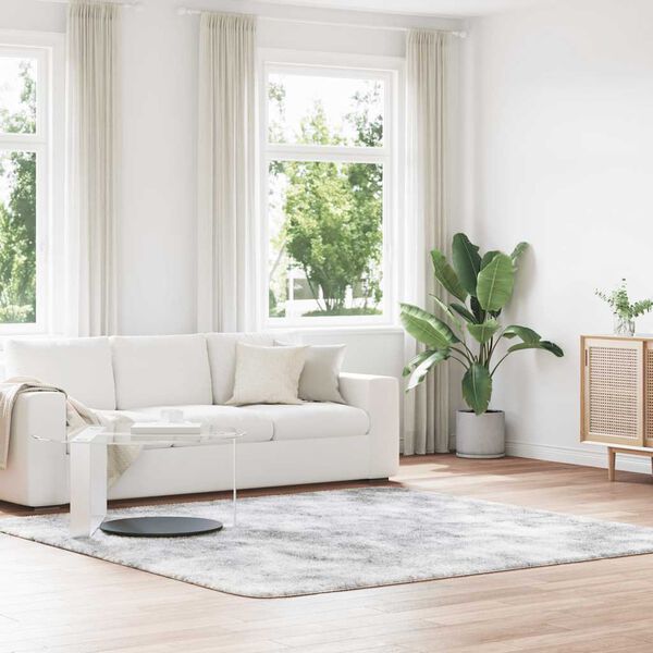 vidaXL paklājs, 240x240 cm, Shaggy, NAVARRA, sudrabaini pelēka