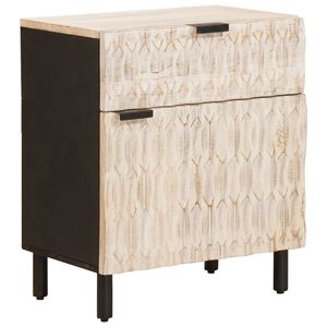 vidaXL Nakts skapītis Balts 50 x 33 x 60 cm Cieta mango koksne