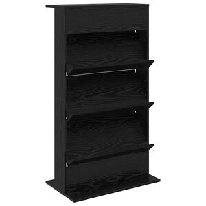 vidaXL Žurnālu statīvs Melns ozolkoks 70 x 41 x 126 cm