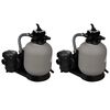vidaXL baseina sūkņi ar smil&scaron;u filtru, 2 gab., 600 W, 17000 l/h