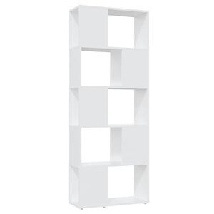 vidaXL grāmatu plaukts, balts, 60x24x155 cm, inženierijas koks